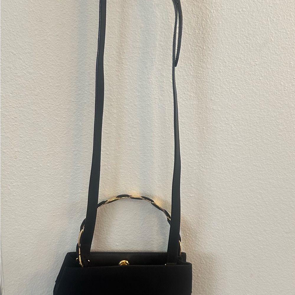 Salvatore Ferragamo Black Shoulder Bag with Gold Hardware with COA and Dust Bag - Picture 8 of 11